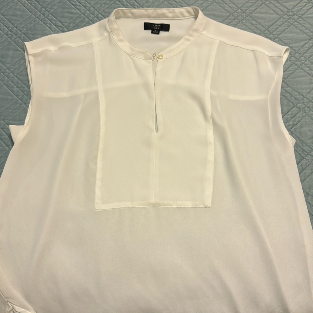 J Crew 365 Ivory Sleeveless Blouse
